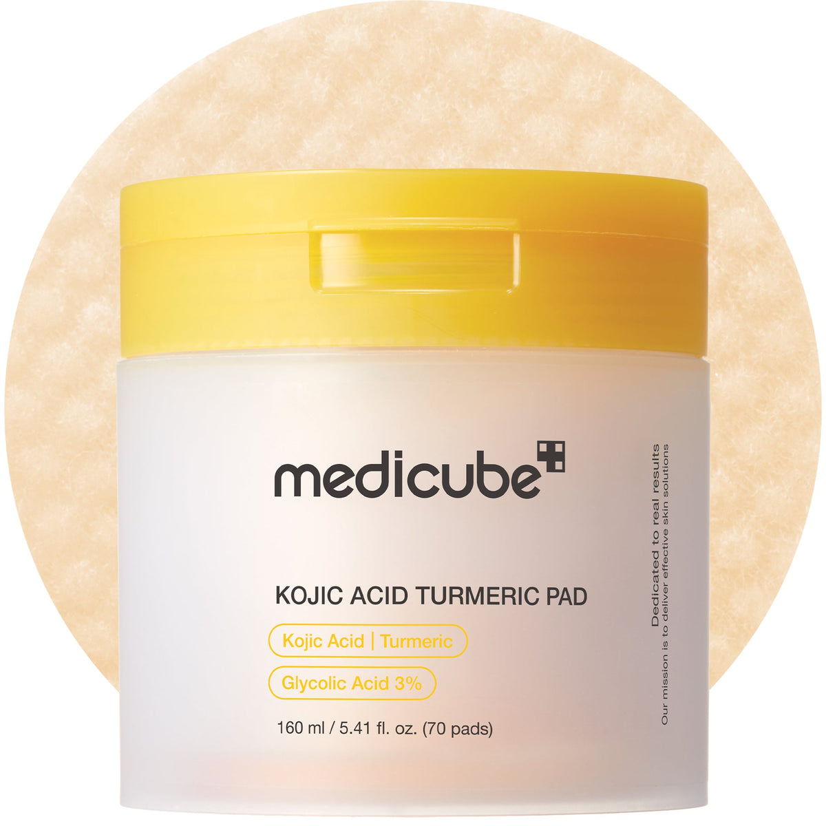 Medicube Kojic Acid Turmeric Toner Pad — 70 discos, 160 ml — foto oficial da marca