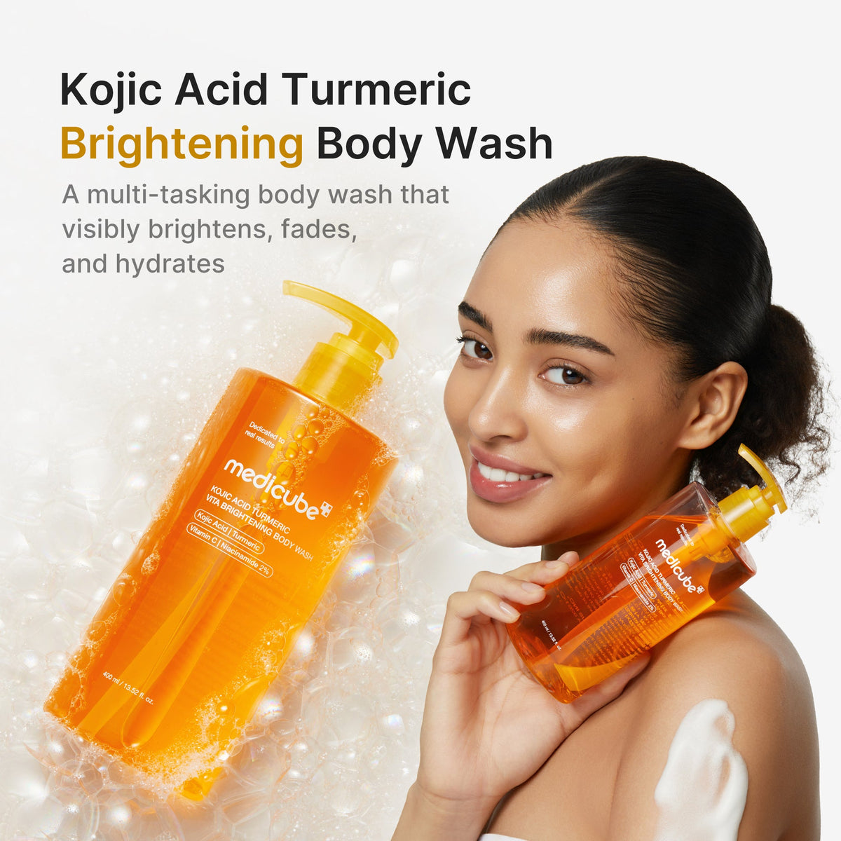 Medicube Kojic Acid Turmeric Brightening Body Wash — Sabonete Corporal 400 ml — foto oficial da marca