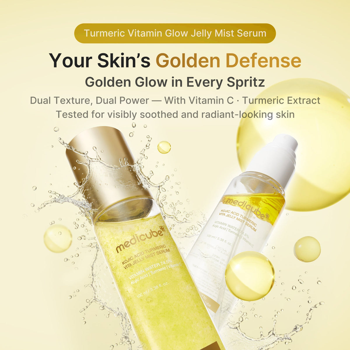 Medicube Kojic Acid Turmeric Vita Jelly Mist Serum — 100 ml — foto oficial da marca