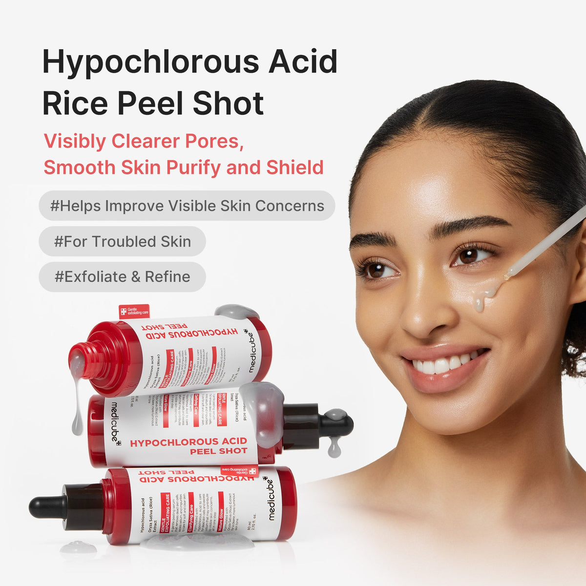 Medicube Hypochlorous Acid Peel Shot — Esfoliante Facial 80 ml — foto oficial da marca