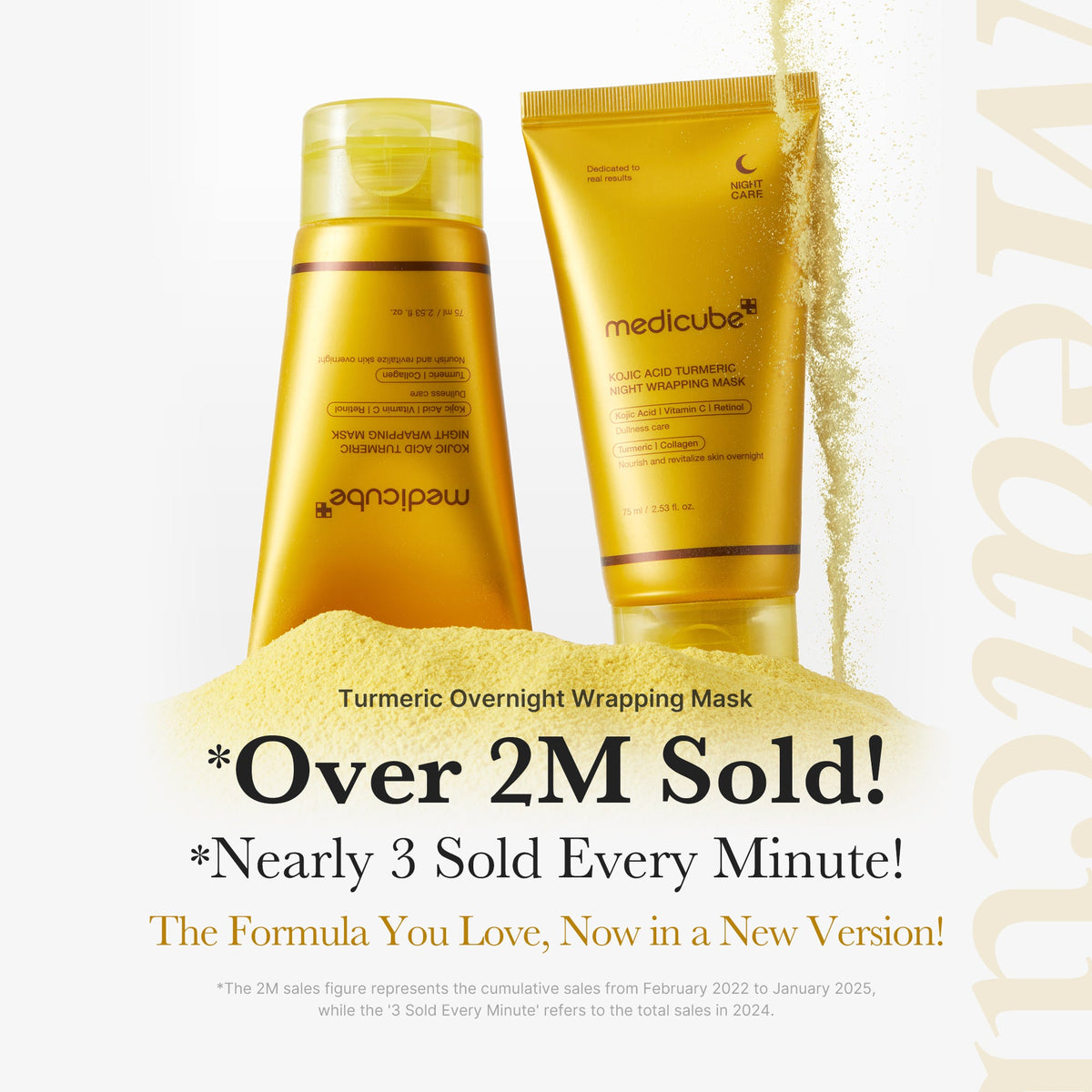Medicube Kojic Acid Turmeric Night Wrapping — Máscara Facial 75 ml — foto oficial da marca