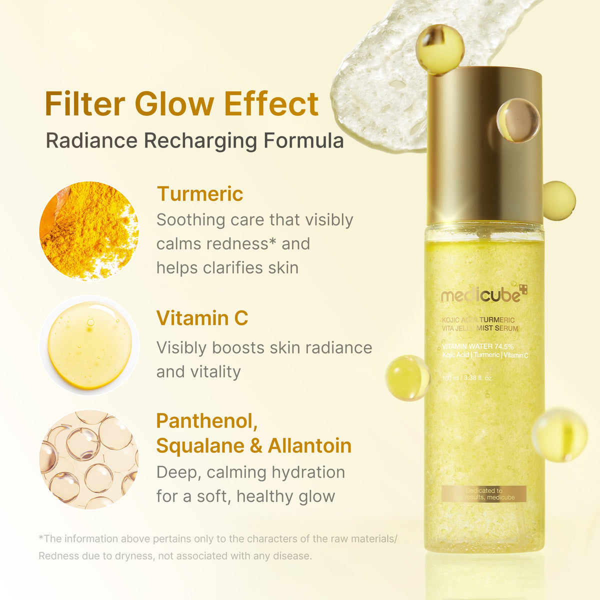 Medicube Kojic Acid Turmeric Vita Jelly Mist Serum — 100 ml — foto oficial da marca