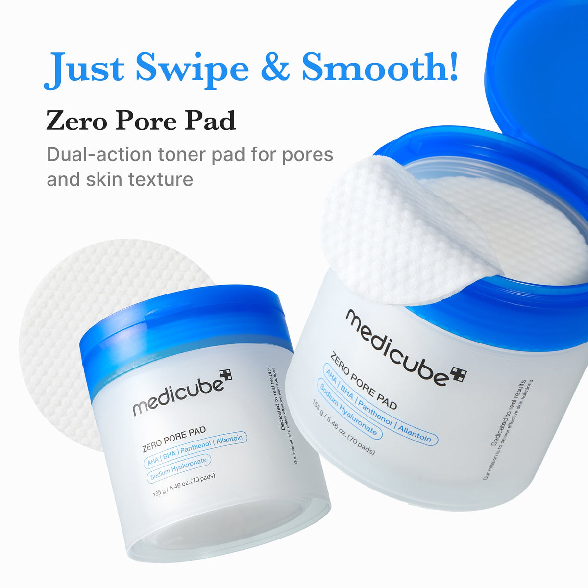 Medicube Zero Pore Pads — 70 discos, 155 g — foto oficial da marca
