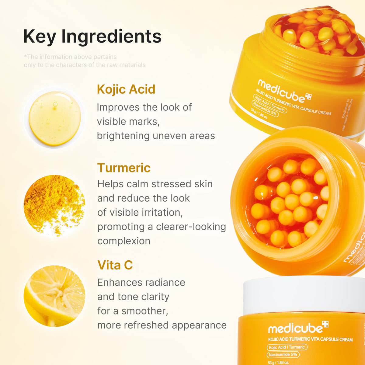 Medicube Kojic Acid Turmeric Vita Capsule — Creme Facial 53 g — foto oficial da marca