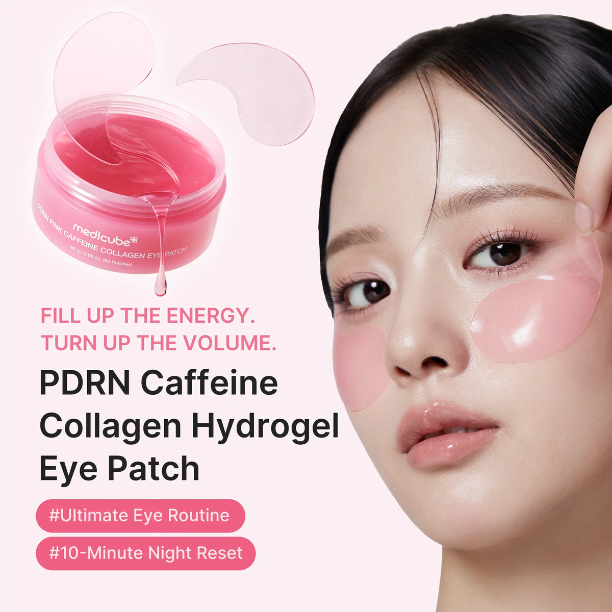 Medicube PDRN Caffeine Collagen Eye Patch — pote e adesivos de hidrogel para os olhos, 60 unidades