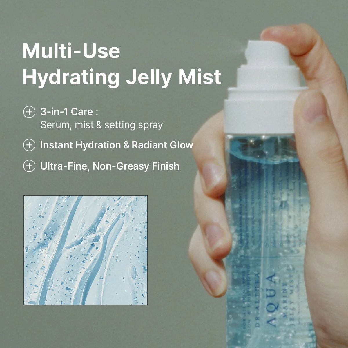 Dr.Althea Aqua Marine Jelly Mist 100 ml — aplicação em névoa e textura jelly