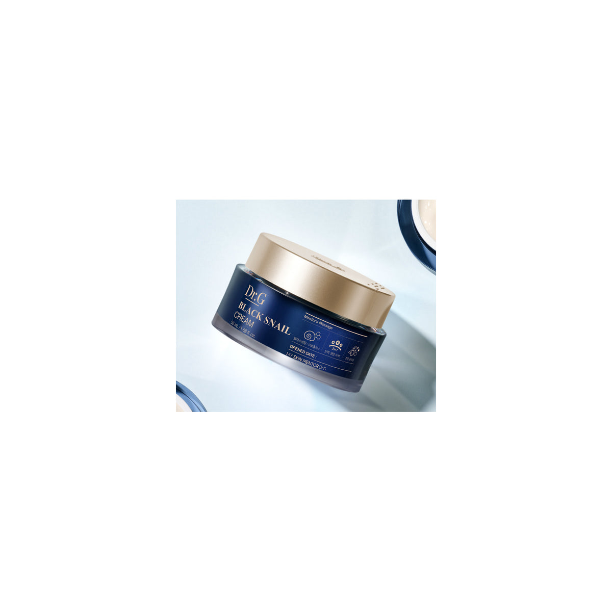Dr.G Black Snail Cream 50 ml em composição oficial com potes abertos