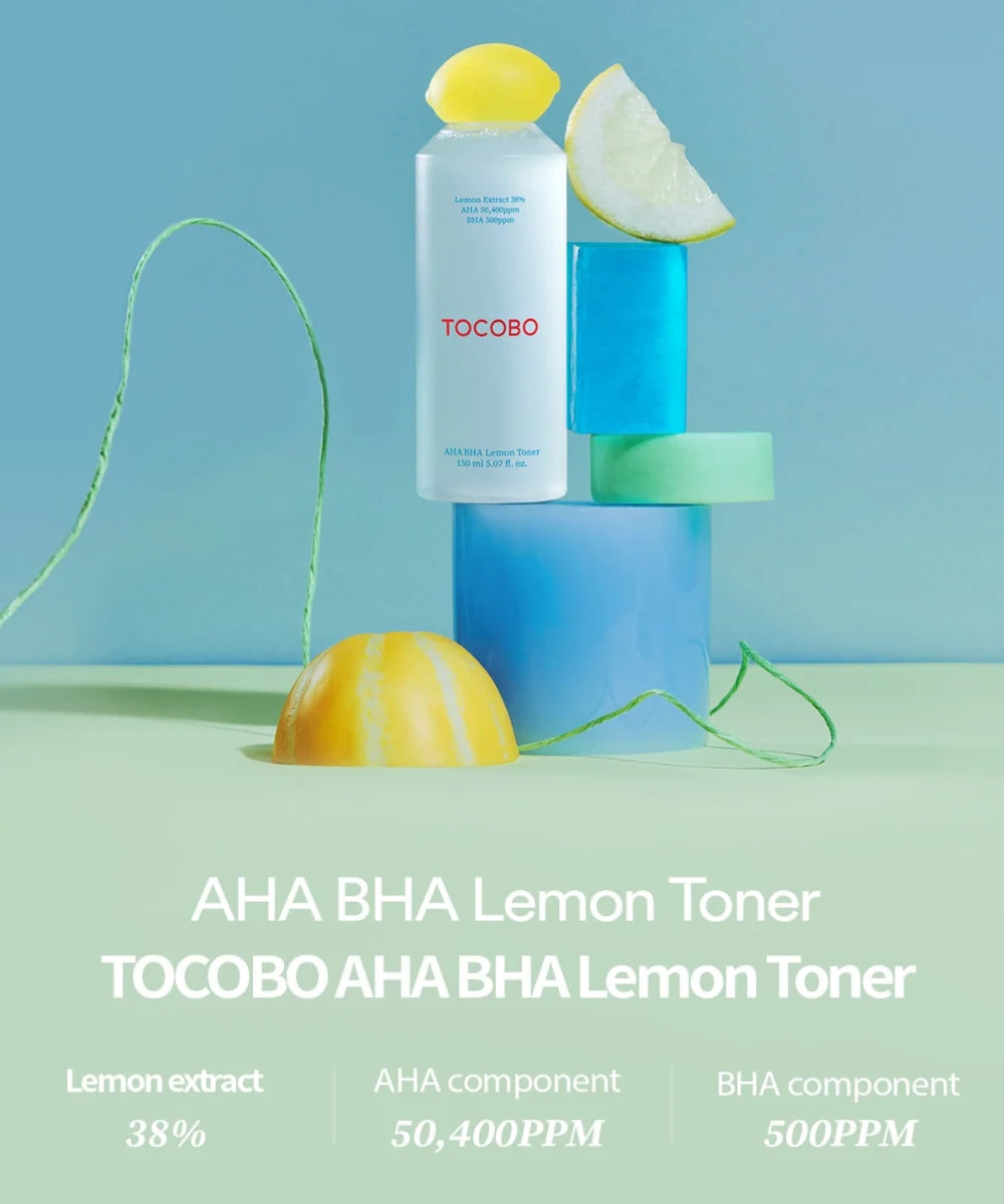 Tocobo AHA BHA Lemon Toner 150 ml — composição oficial do produto