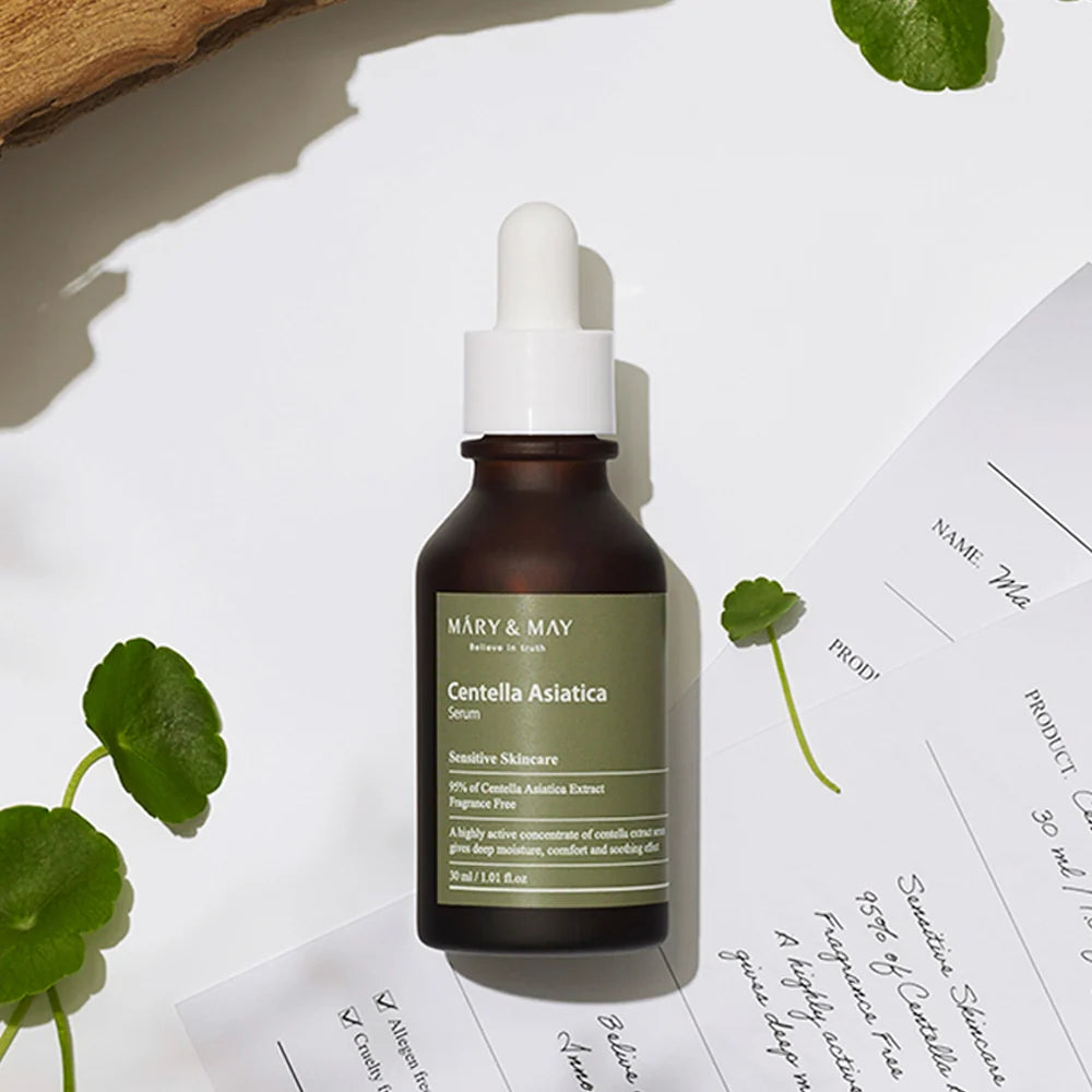 Mary&May Centella Asiatica Serum 30 ml — frasco e embalagem