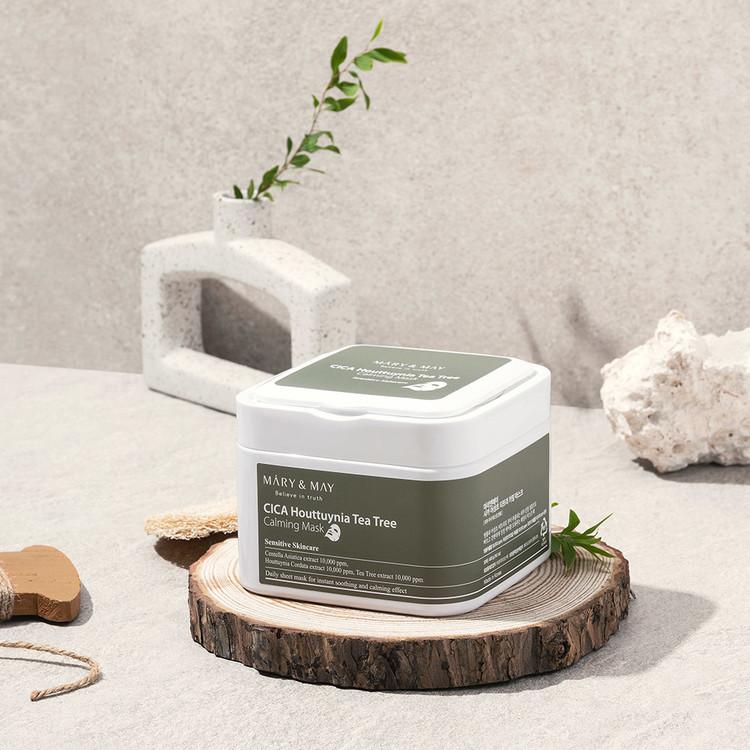 Mary&May Cica Houttuynia Cordata Tea Tree Calming — Máscara Facial 30 unidades