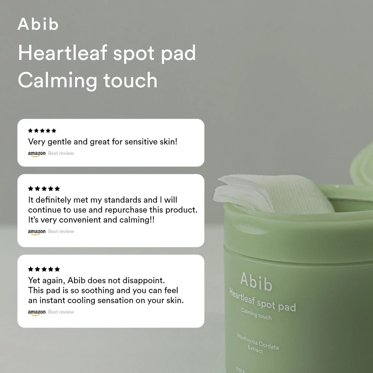 Abib Heartleaf Spot Pad Calming Touch — Discos Faciais 150 ml (80 un)