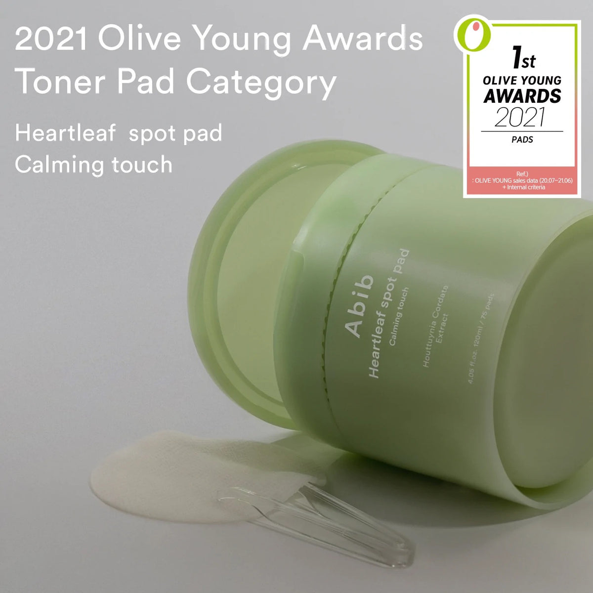 Abib Heartleaf Spot Pad Calming Touch — Discos Faciais 150 ml (80 un)