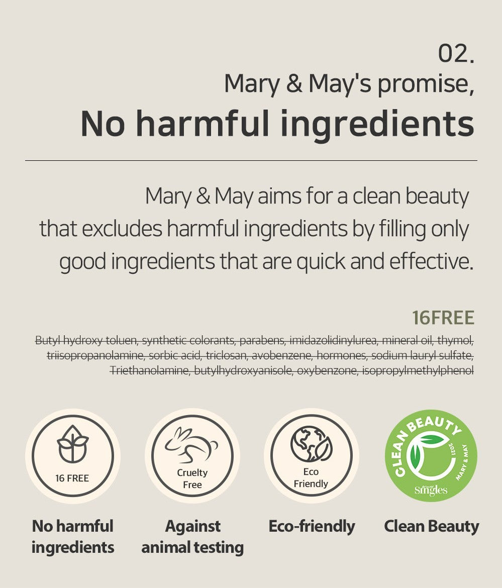 Mary&May Cica Houttuynia Cordata Tea Tree Calming — Máscara Facial 30 unidades