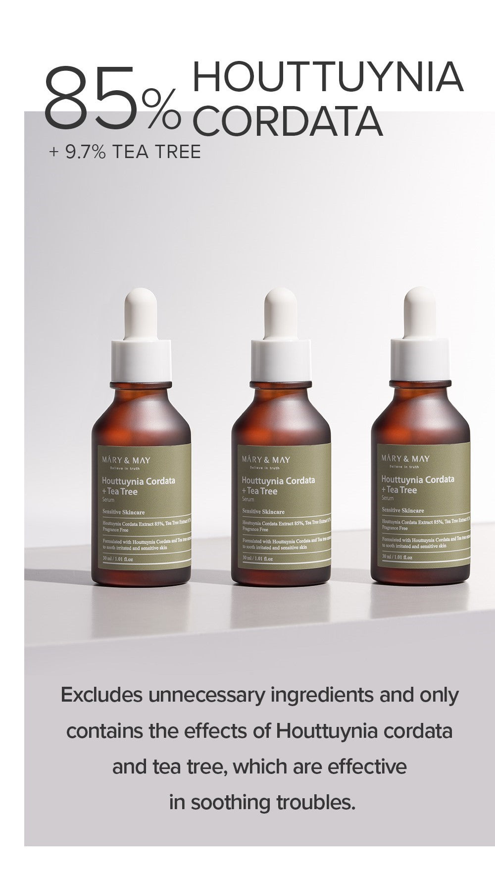 Mary&May Houttuynia Cordata + Tea Tree — Sérum Facial 30 ml