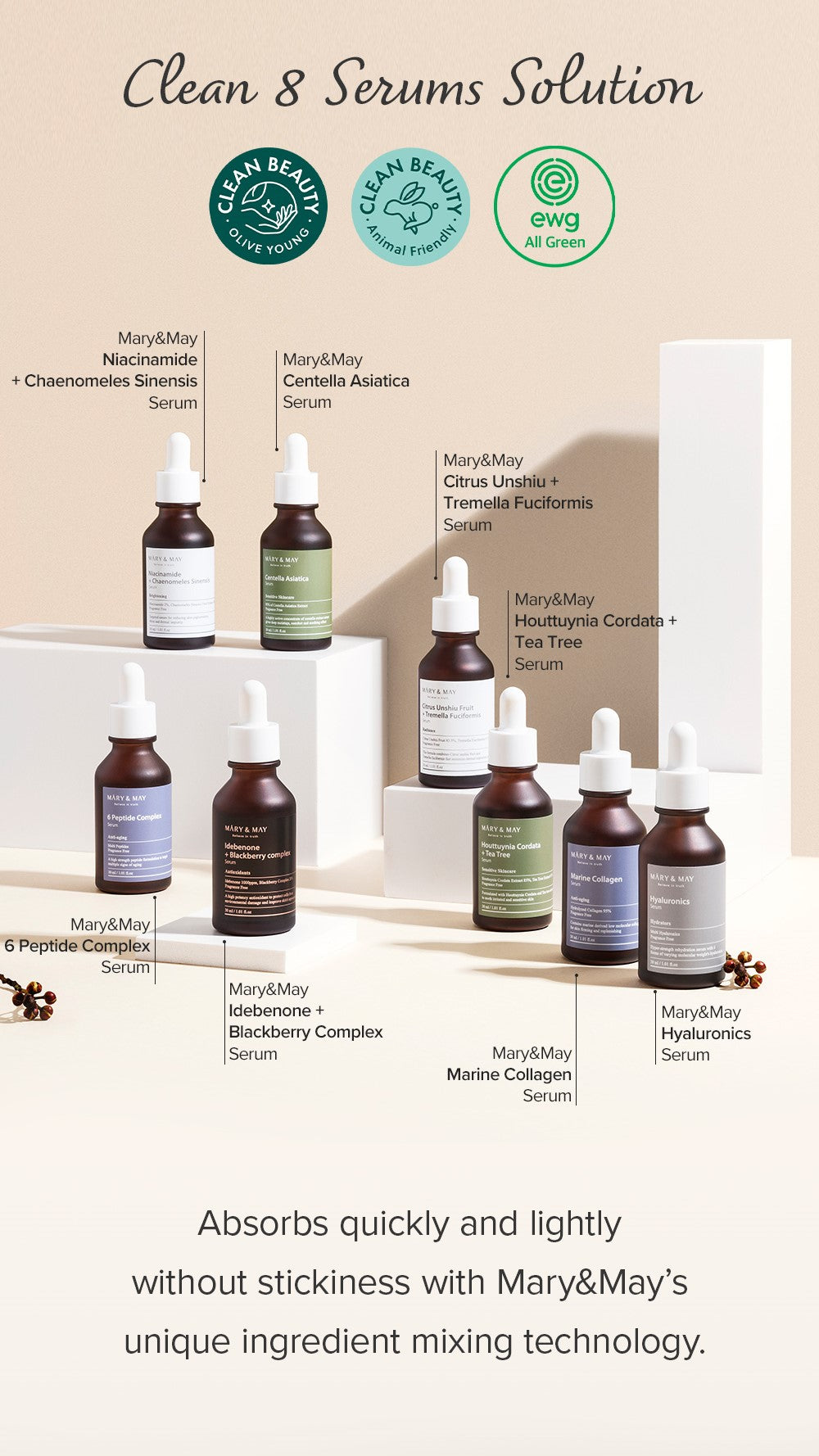 Mary&May Houttuynia Cordata + Tea Tree — Sérum Facial 30 ml