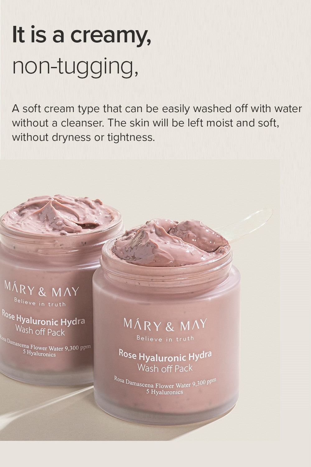 Mary&May Rose Hyaluronic Hydra Wash Off Pack — Máscara Facial 125 g