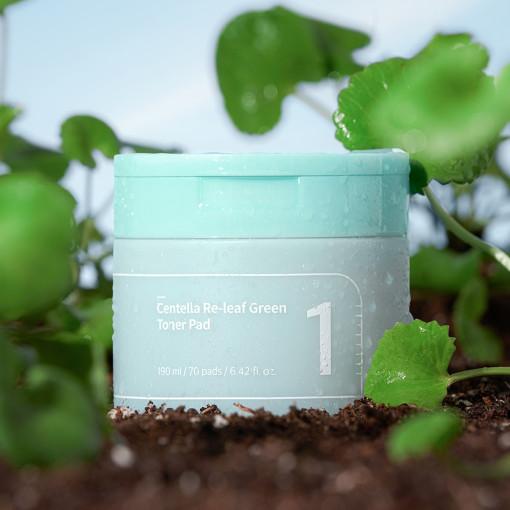 numbuzin No.1 Centella Re-Leaf Green Toner — Discos Faciais 190 ml (70 un)
