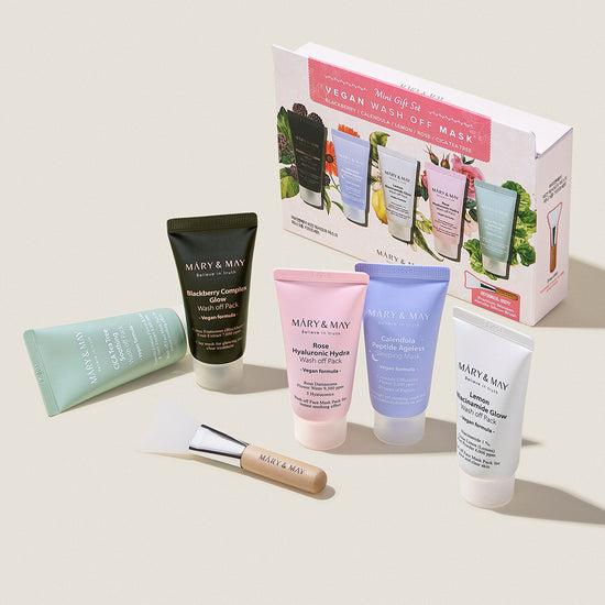 Mary&May Vegan Wash Off Mask Mini Set — Máscara Facial 5 × 30 g