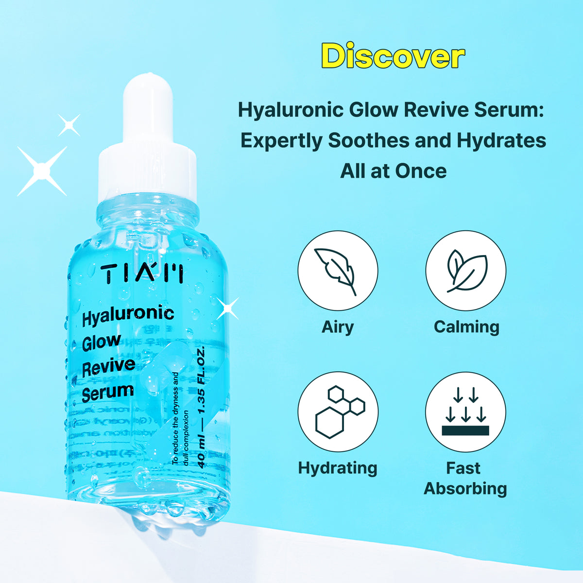 TIA'M Hyaluronic Glow Revive Serum — Sérum Facial 40 ml