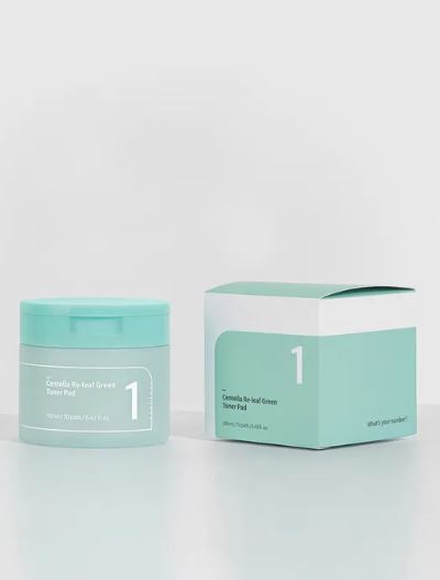 numbuzin No.1 Centella Re-Leaf Green Toner — Discos Faciais 190 ml (70 un)