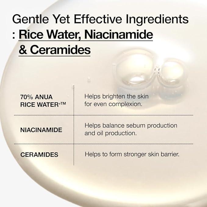 Anua Rice 70 Glow Milky Toner — Tônico Facial Leitoso 250 ml