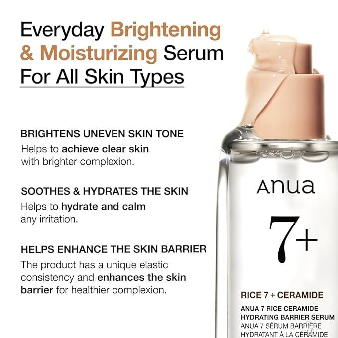 Anua Rice Ceramide 7 Hydrating Barrier Serum — Sérum Facial 50 ml