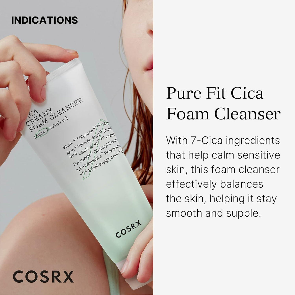 COSRX Pure Fit Cica Creamy Foam Cleanser — Espuma de Limpeza 150 ml