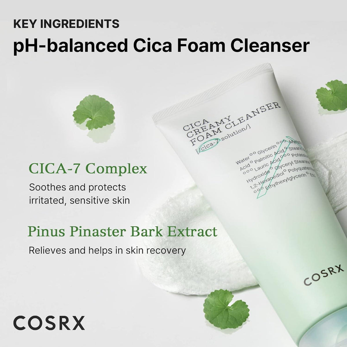 COSRX Pure Fit Cica Creamy Foam Cleanser — Espuma de Limpeza 150 ml
