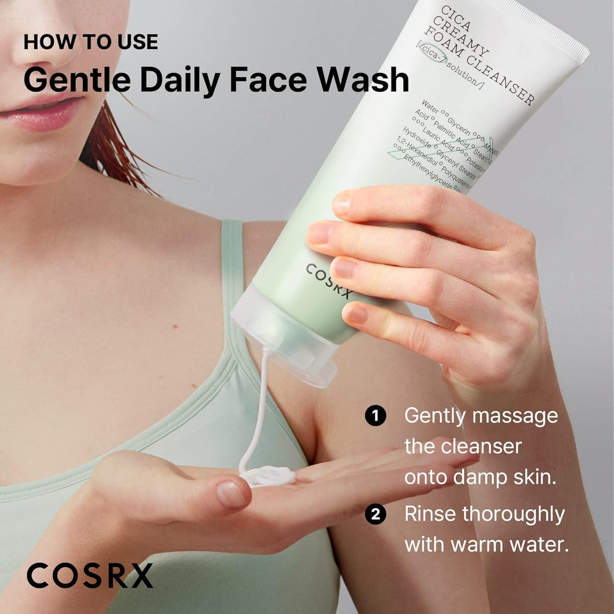 COSRX Pure Fit Cica Creamy Foam Cleanser — Espuma de Limpeza 150 ml