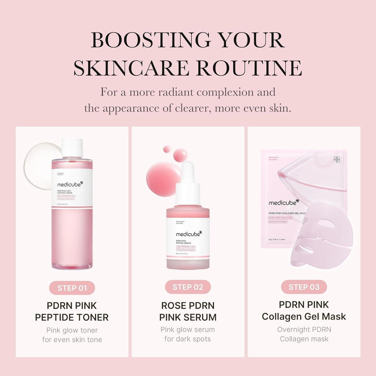 Medicube PDRN Pink Cica — Tônico facial calmante 250 ml