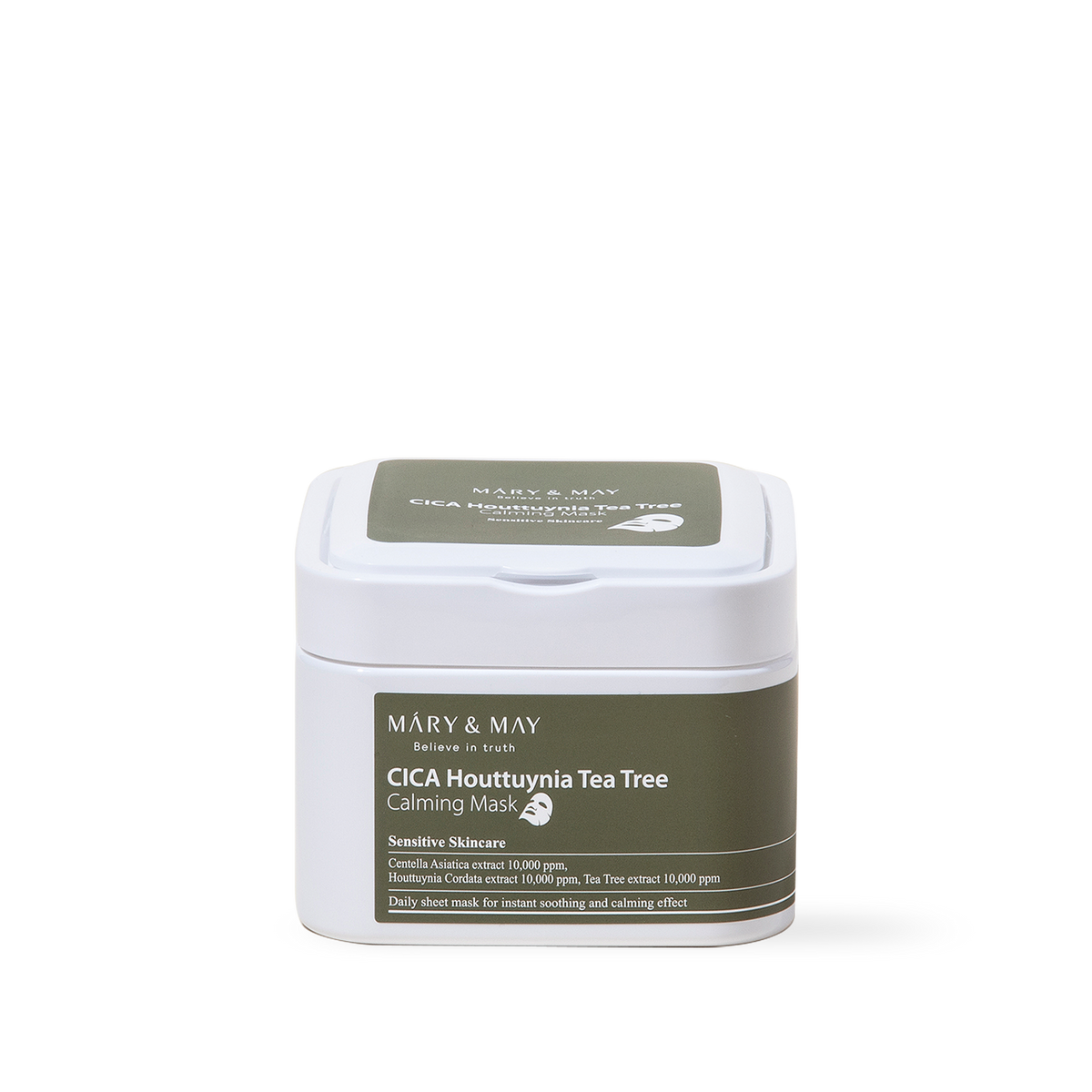 Mary&May Cica Houttuynia Cordata Tea Tree Calming — Máscara Facial 30 unidades
