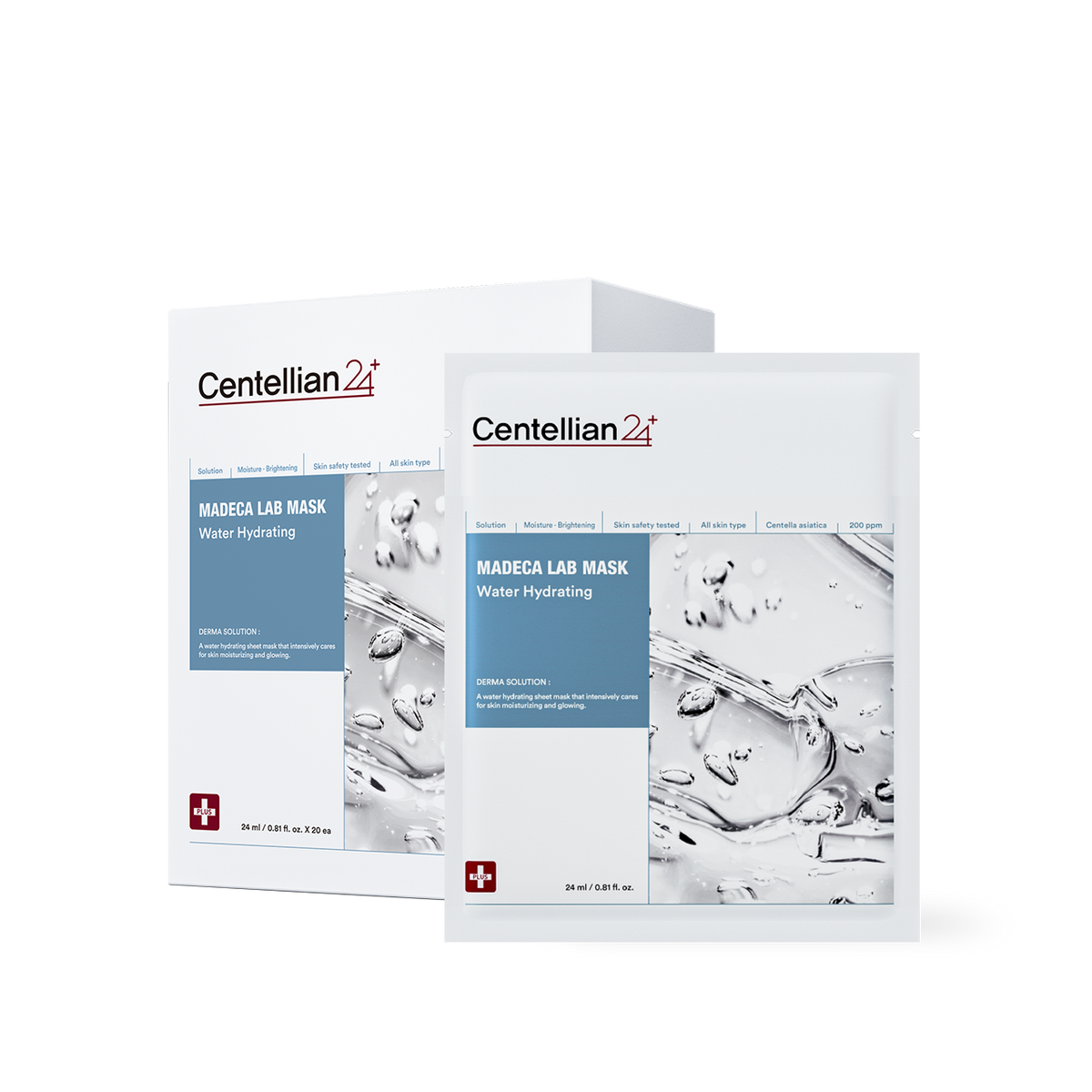 Centellian24 Madeca Lab Mask Water Hydrating — Máscara Facial 25 ml × 20 unidades