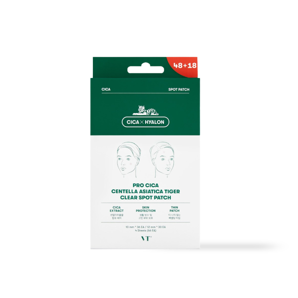 VT Cosmetics PRO CICA Centella Asiatica Tiger Clear Spot Patch — Adesivo 66 unidades