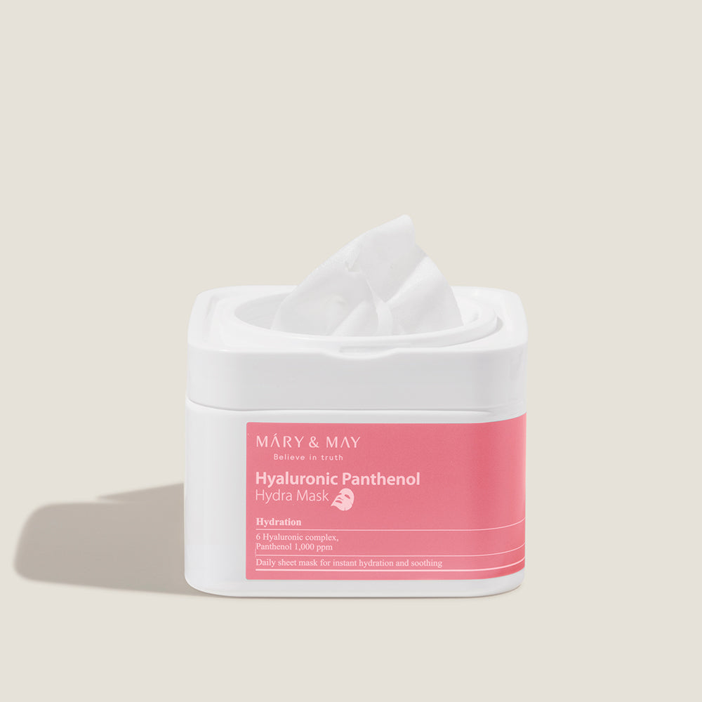 Mary&May Hyaluronic Panthenol Hydra Mask — Pote com 30 Máscaras 400 g