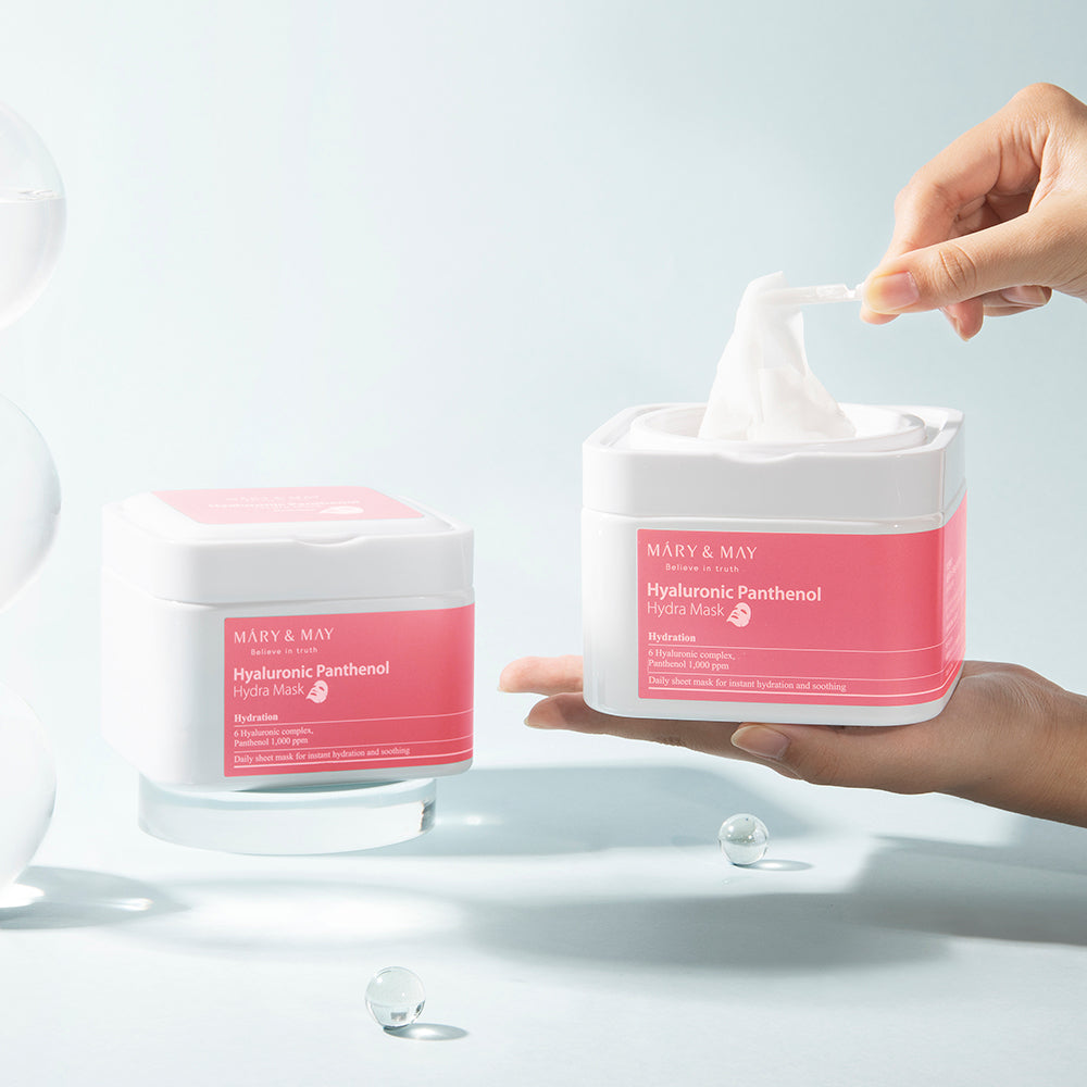 Mary&May Hyaluronic Panthenol Hydra Mask — Pote com 30 Máscaras 400 g