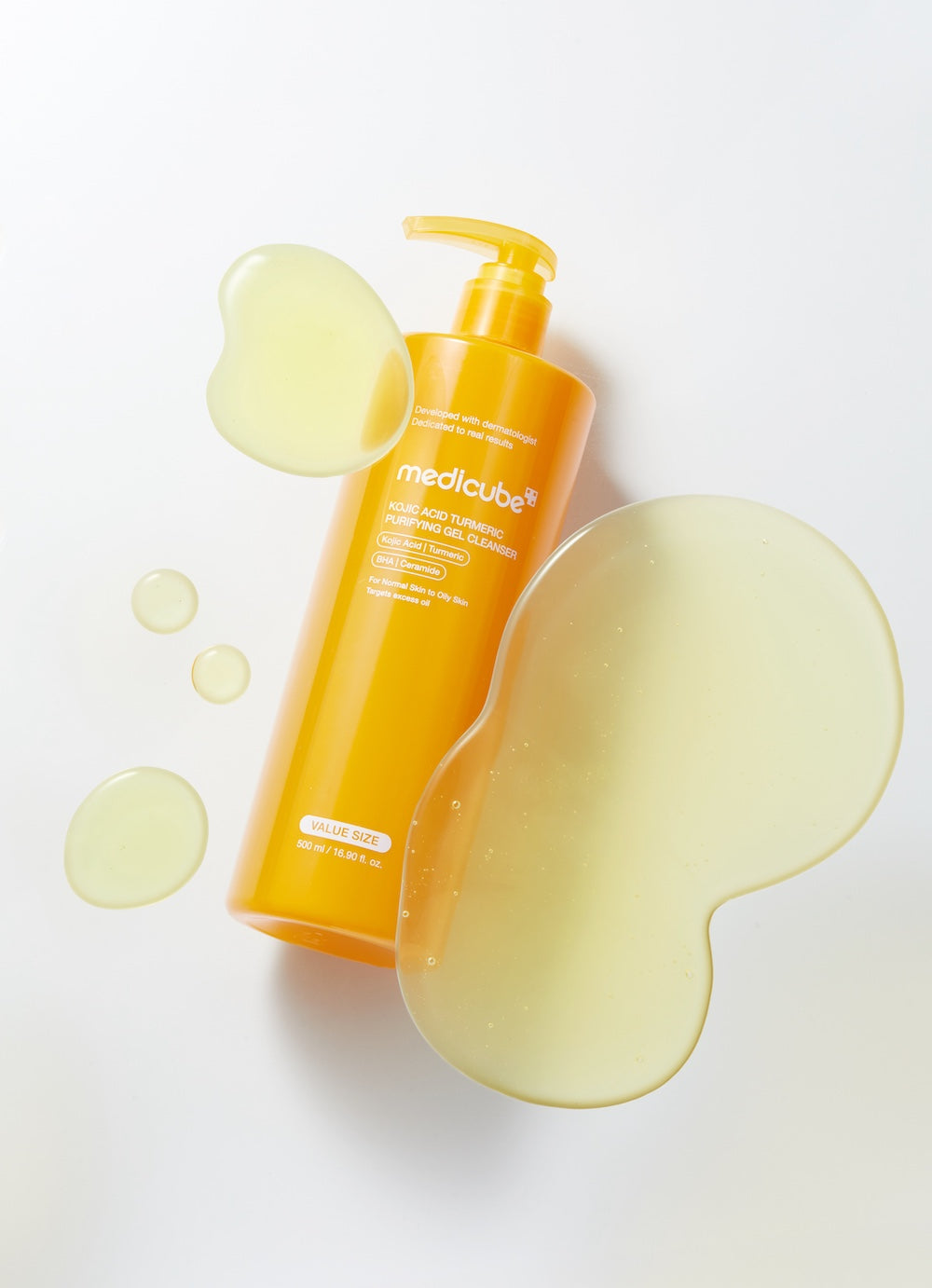 Medicube Kojic Acid Turmeric — Gel de limpeza espumante 500 ml