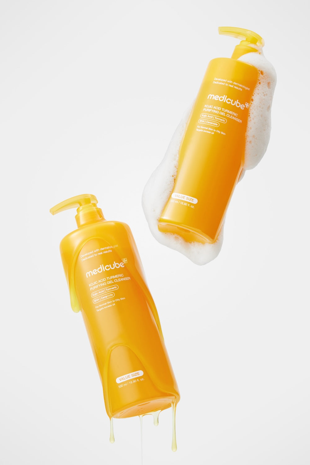 Medicube Kojic Acid Turmeric — Gel de limpeza espumante 500 ml