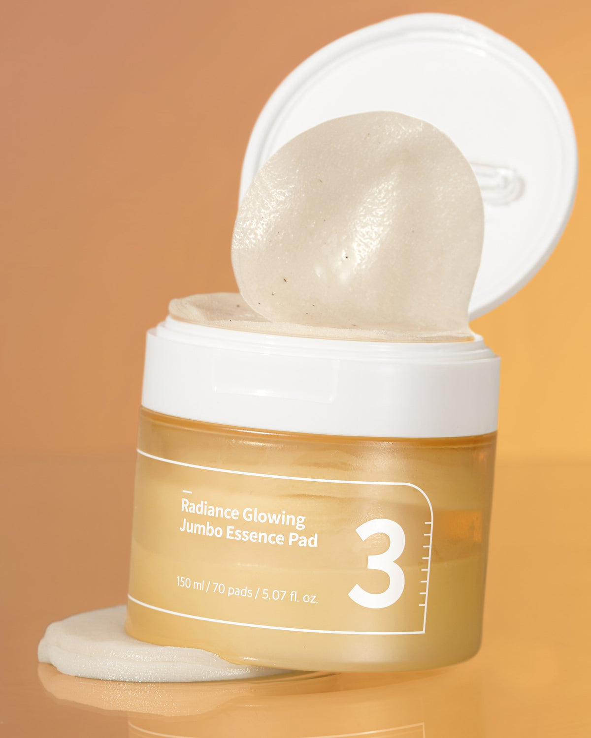 numbuzin No.3 Radiance Glowing Jumbo Essence Pad — 70 Pads / 150 ml — foto oficial da marca