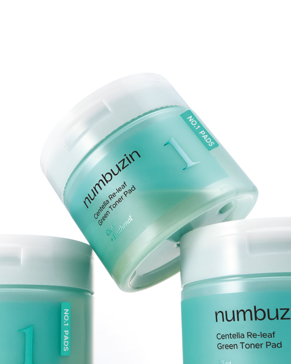 numbuzin No.1 Centella Re-Leaf Green Toner Pad — 70 Pads / 190 ml — foto oficial da marca