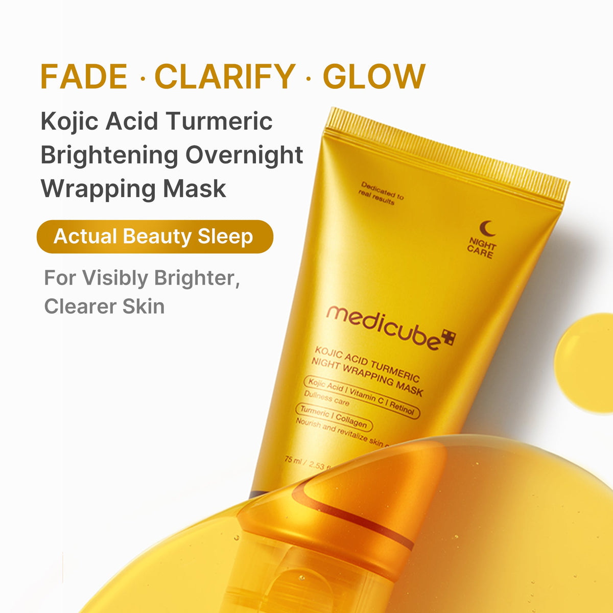 Medicube Kojic Acid Turmeric Night Wrapping — Máscara Facial 75 ml — foto oficial da marca