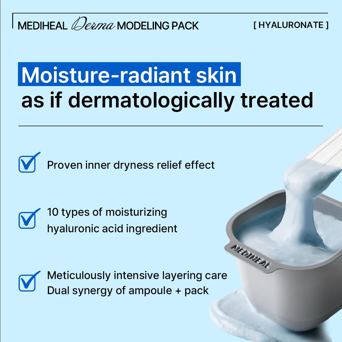 Mediheal Derma Modeling Pack Hyaluronate — Pó 28 g + ampola 2 ml — foto oficial da marca