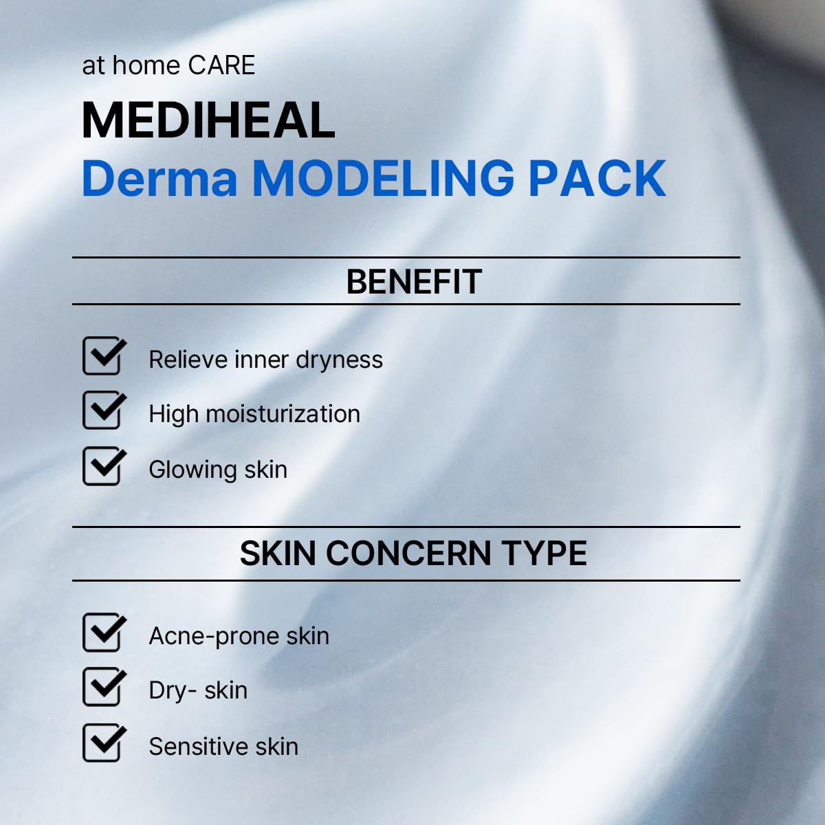 Mediheal Derma Modeling Pack Hyaluronate — Pó 28 g + ampola 2 ml — foto oficial da marca
