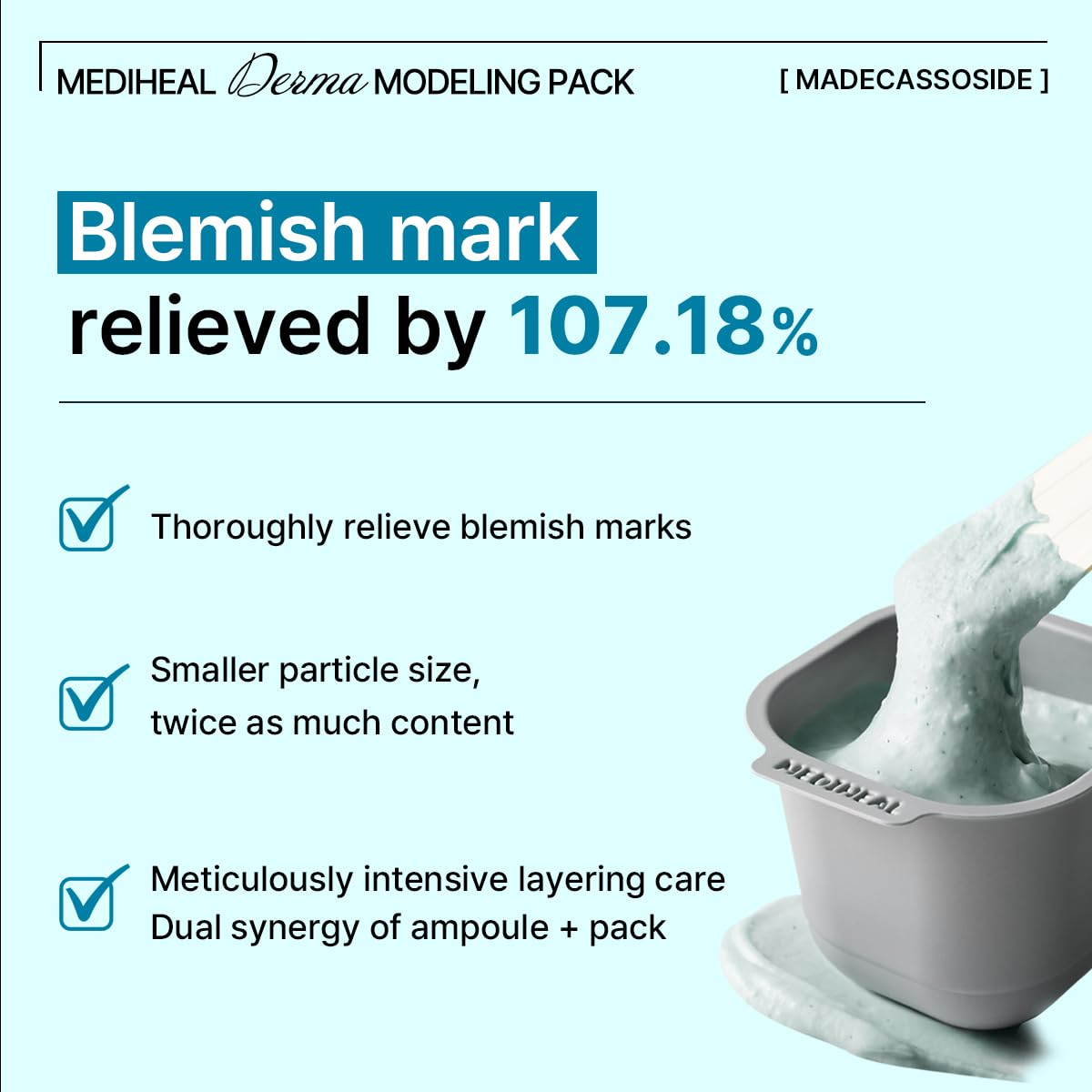 Mediheal Derma Modeling Pack Madecassoside — Pó 28 g + ampola 2 ml — foto oficial da marca