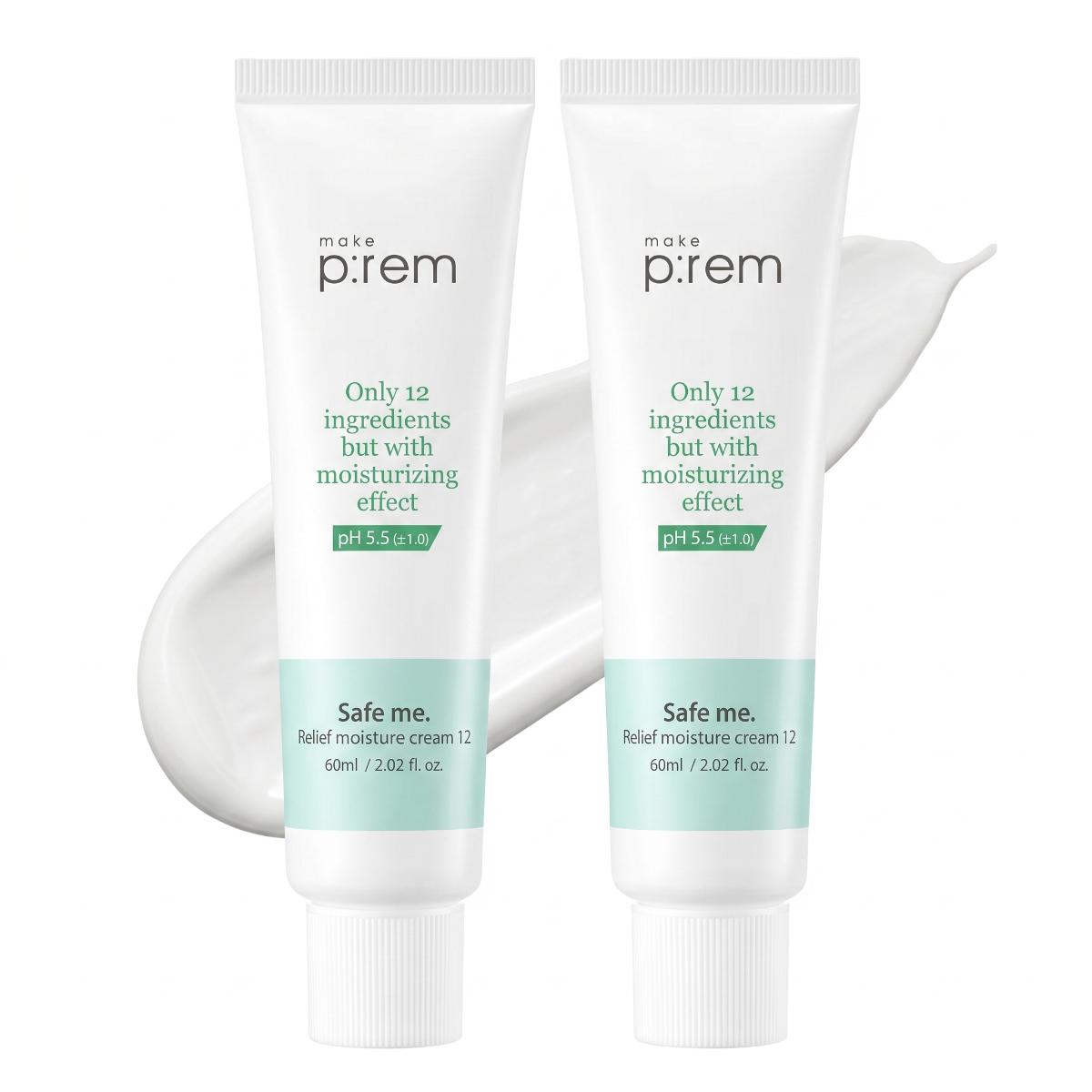make p:rem Safe Me Relief — Creme Hidratante Facial 60 ml, kit com 2