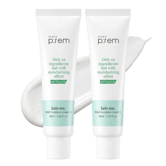 make p:rem Safe Me Relief — Creme Hidratante Facial 60 ml, kit com 2
