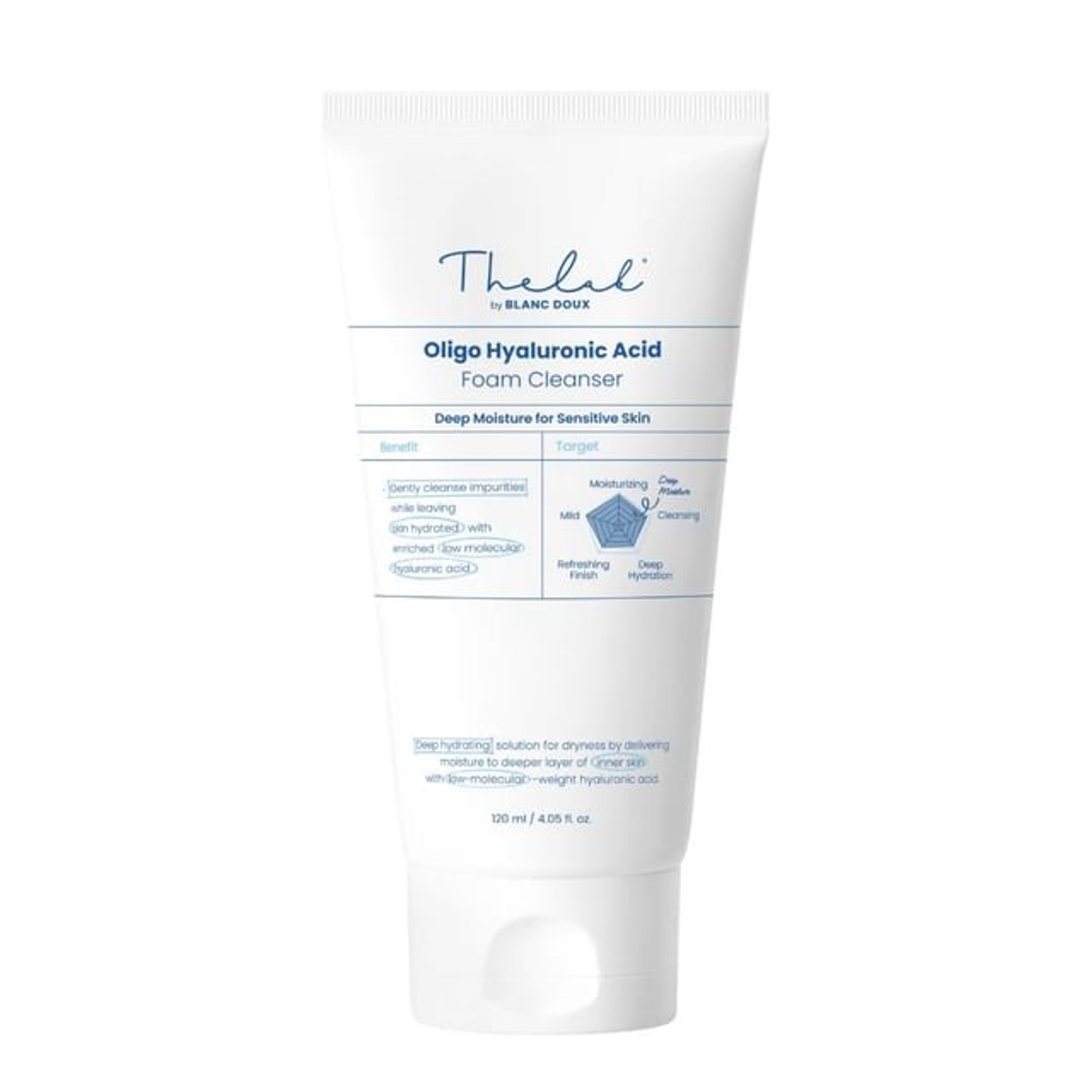 THE LAB Oligo Hyaluronic Acid Foam Cleanser 120 ml em fundo branco