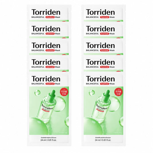 Torriden BALANCEFUL Cica Control — Máscara Facial, 10 unidades