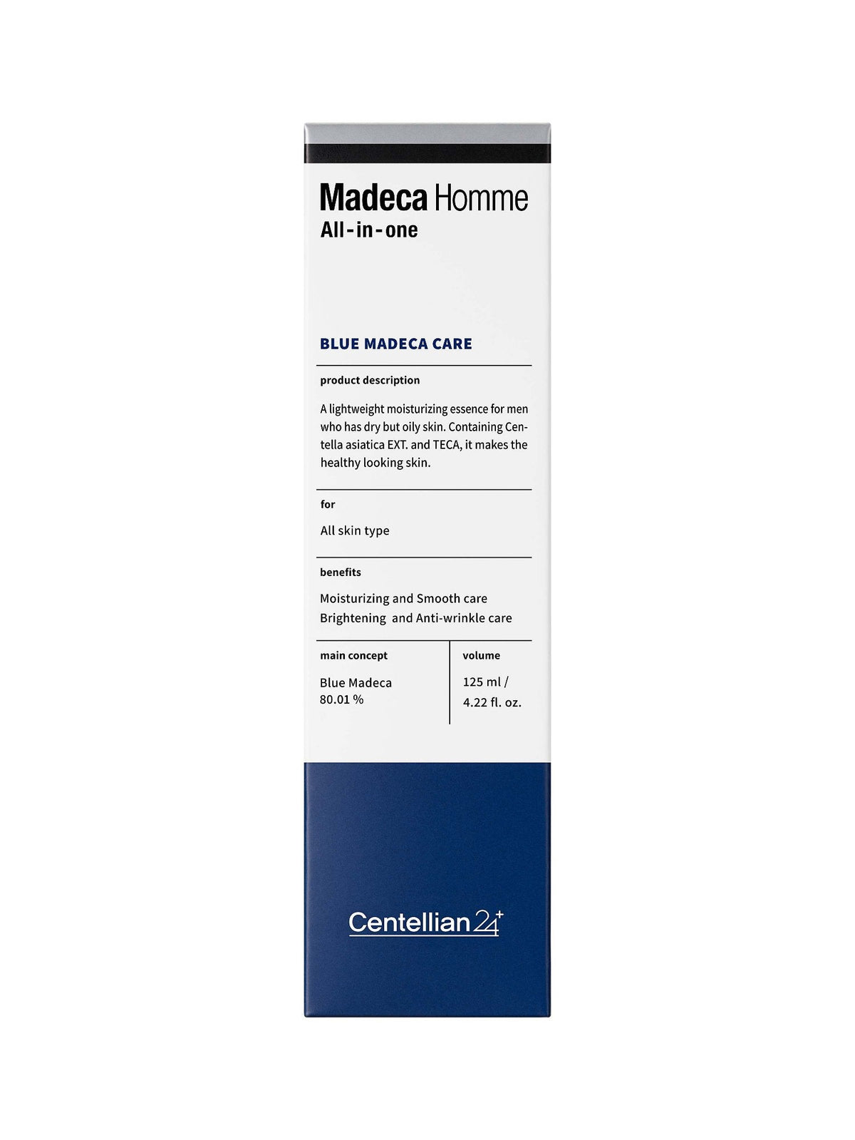 Centellian24 Madeca Homme ALL IN ONE — Hidratante multifuncional 125 ml — foto oficial da marca