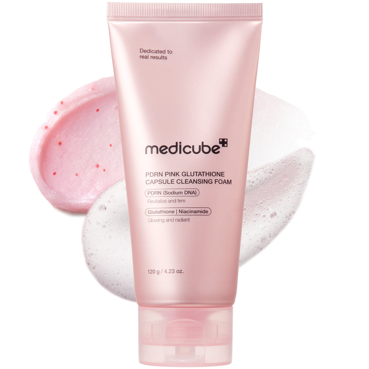 Medicube PDRN Pink Glutathione Capsule Cleansing Foam — 120 g — foto oficial da marca