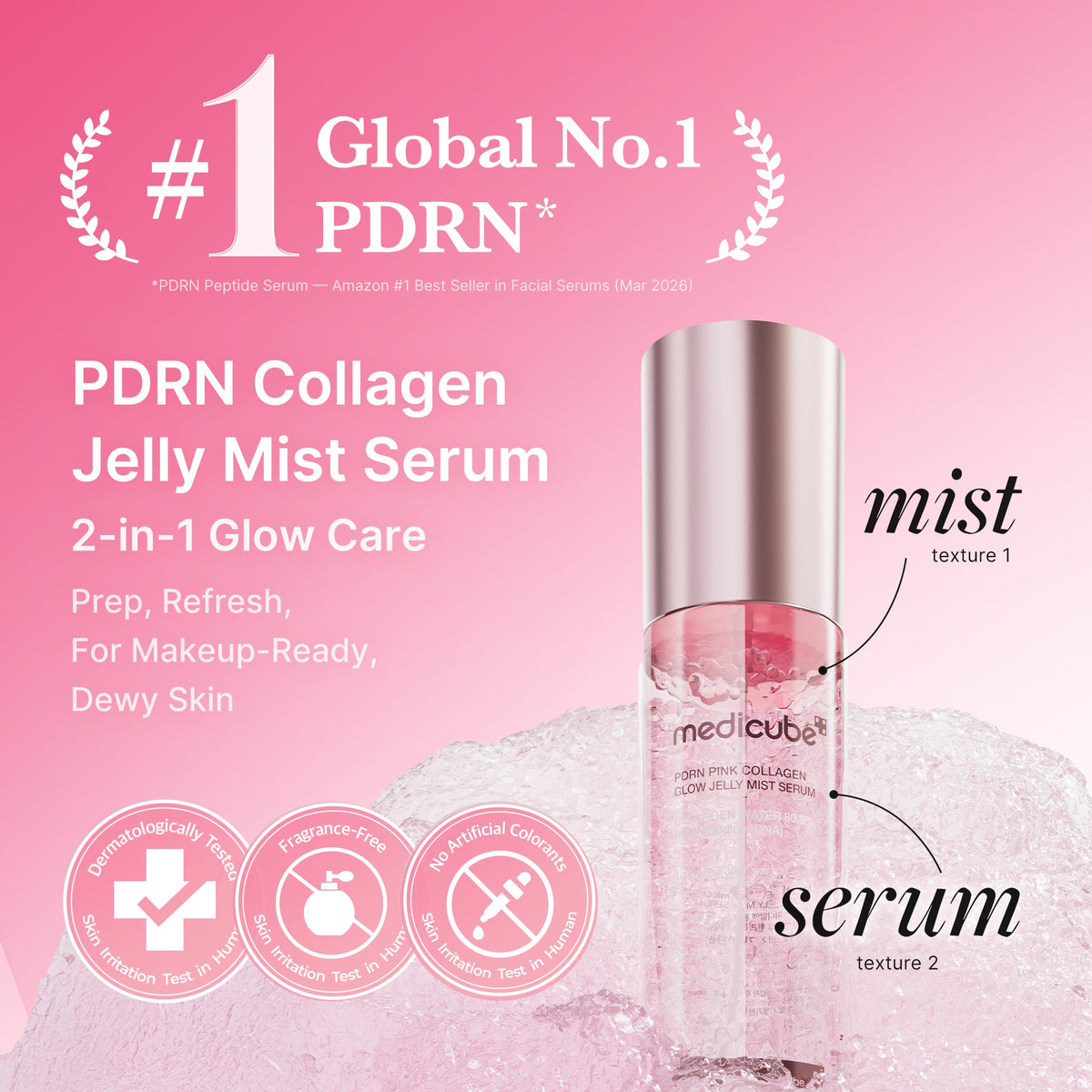 Medicube PDRN Pink Collagen Glow Jelly Mist Serum 100ml — foto oficial da marca